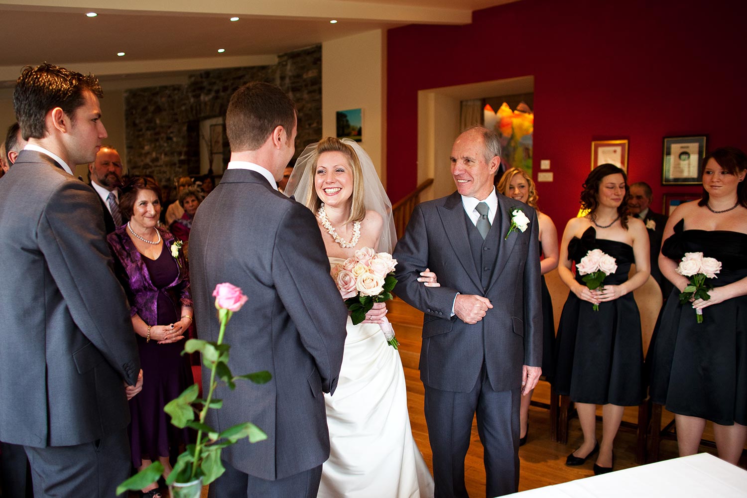 wedding ceremony in the conservatory