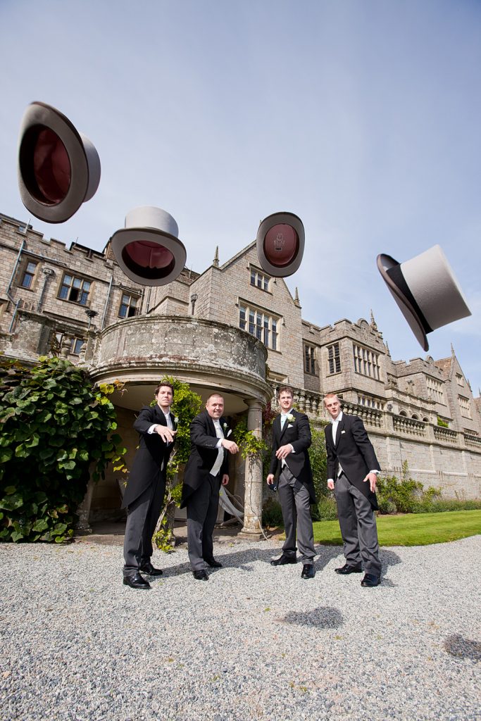 Top Hat of the day to you... Grooms men in top hats and tails at Bovey Castle Wedding. 